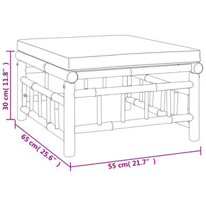 9-tlg. Garten-Lounge-Set mit Dunkelgrauen Kissen Bambus