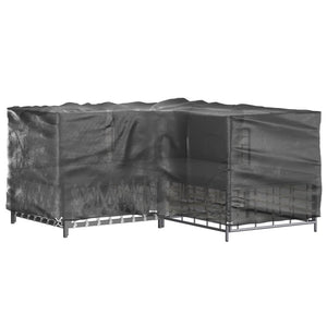 Gartenmöbel-Abdeckungen in L-Form 2 Stk. 16 Ösen 215x215x90 cm