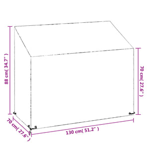 Abdeckungen für Gartenbank 2 Stk. 8 Ösen 130x70x70/88 cm