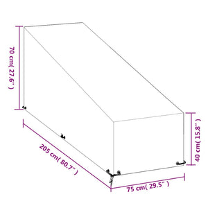 Abdeckungen für Sonnenliegen 2 Stk. 12 Ösen 205x75x40/70 cm