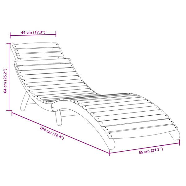 Sonnenliegen 2 Stk. Grau 184x55x64 cm Massivholz Akazie