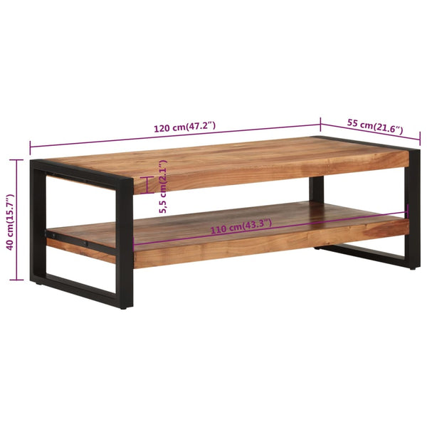 Couchtisch Akazie Massivholz 120 cm