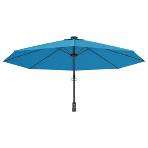 Wand-Sonnenschirm mit LEDs, Meerblau, 290cm