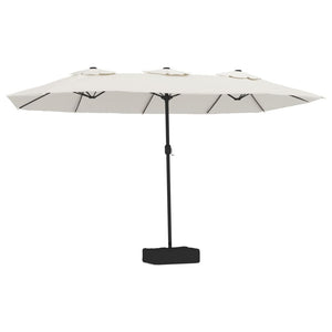 vidaXL Double parasol blanc sable 449x265 cm