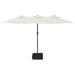 vidaXL Double parasol blanc sable 449x265 cm