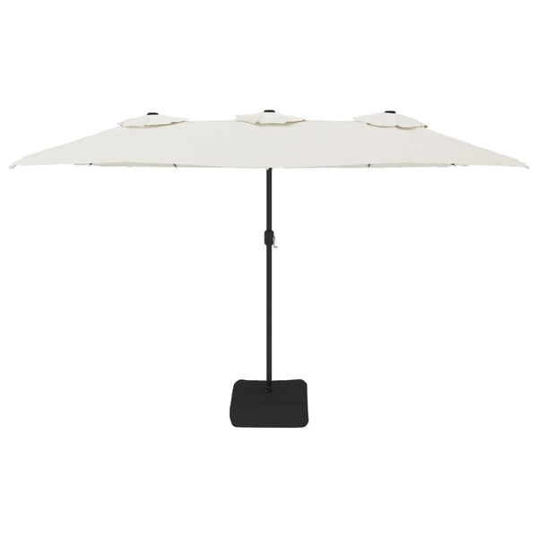 vidaXL Double parasol blanc sable 449x265 cm