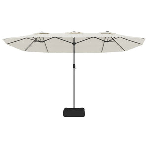 vidaXL Double parasol blanc sable 449x265 cm