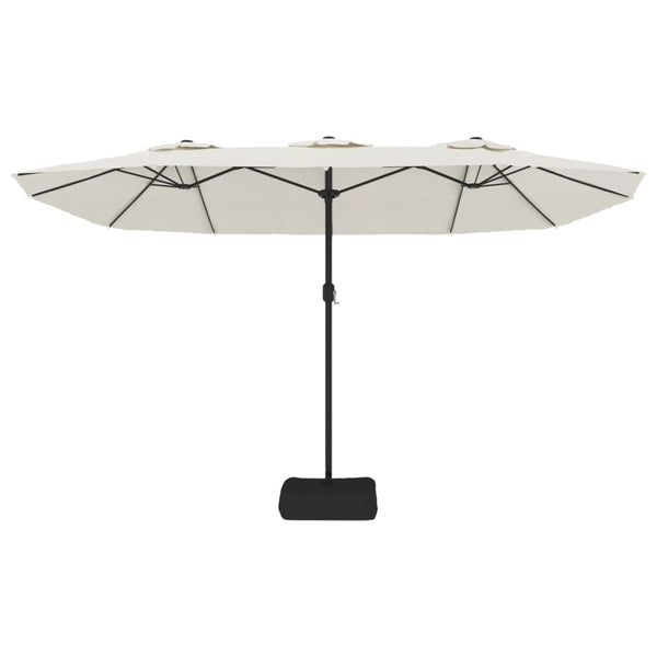 vidaXL Double parasol blanc sable 449x265 cm