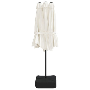 vidaXL Double parasol blanc sable 449x265 cm