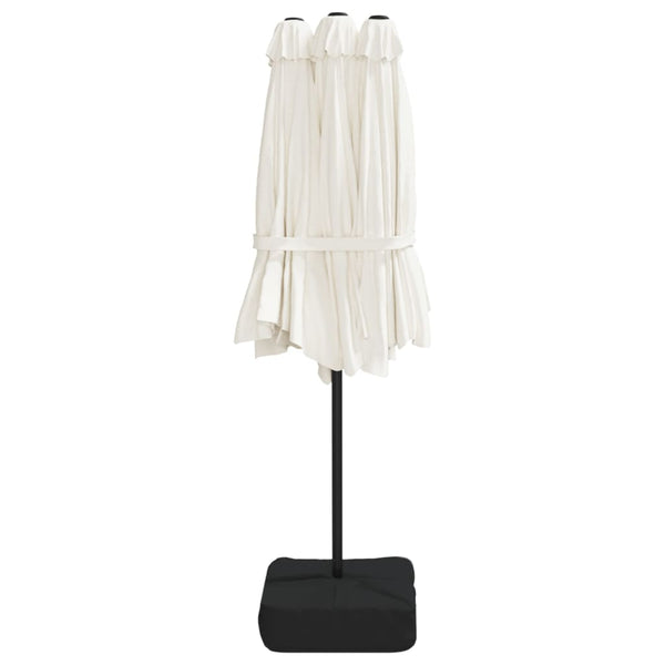 vidaXL Double parasol blanc sable 449x265 cm