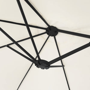 vidaXL Double parasol blanc sable 449x265 cm