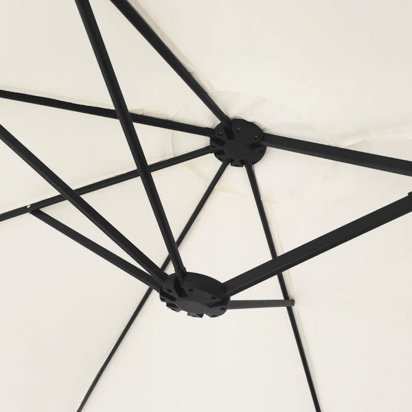 vidaXL Double parasol blanc sable 449x265 cm