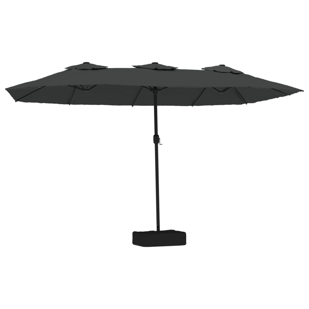 Doppel-Sonnenschirm mit LED Anthrazit 449x265 cm
