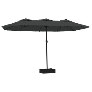 Doppel-Sonnenschirm mit LED Anthrazit 449x265 cm