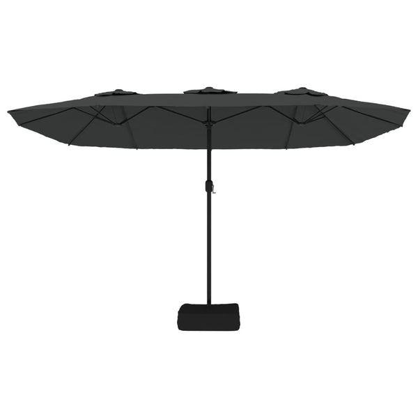 Doppel-Sonnenschirm mit LED Anthrazit 449x265 cm