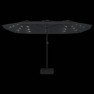 Doppel-Sonnenschirm mit LED Anthrazit 449x265 cm