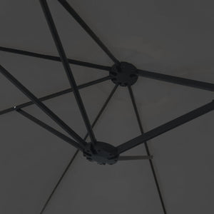 Doppel-Sonnenschirm mit LED Anthrazit 449x265 cm