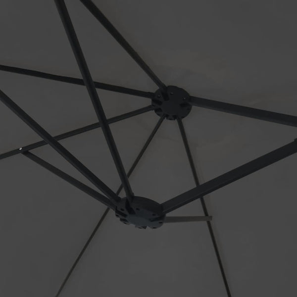 Doppel-Sonnenschirm mit LED Anthrazit 449x265 cm