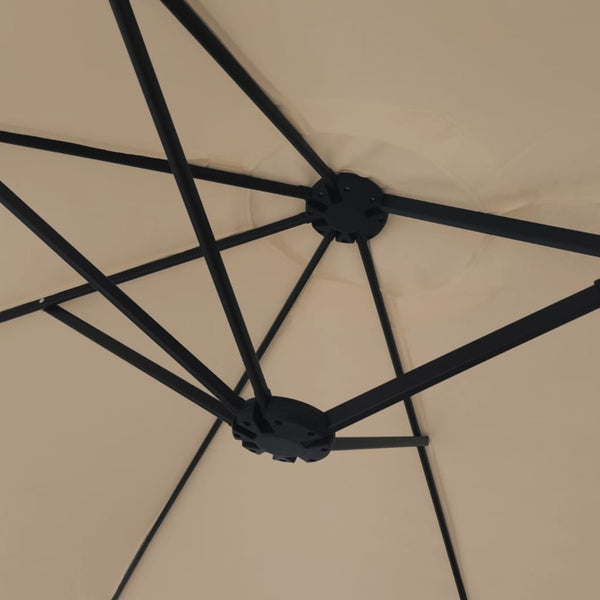 Doppel-Sonnenschirm mit LED Taupe 449x265 cm