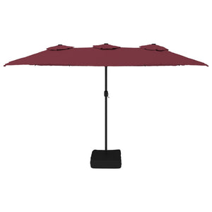 vidaXL Parasol double avec lumières LED Rouge bordeaux 449x265 cm