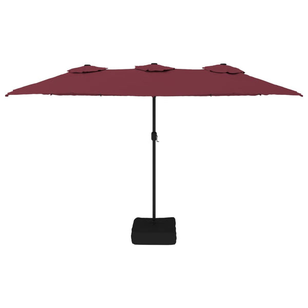 vidaXL Parasol double avec lumières LED Rouge bordeaux 449x265 cm