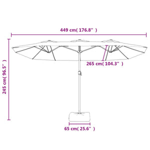 vidaXL Parasol double avec lumières LED Rouge bordeaux 449x265 cm