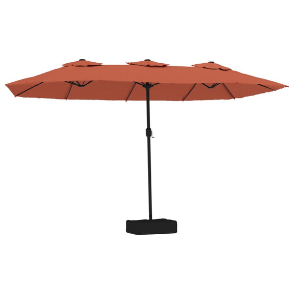 vidaXL Double parasol avec lumières LED Rouge terre cuite 449x265 cm