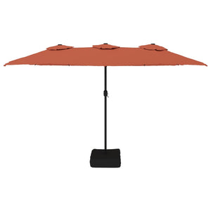 vidaXL Double parasol avec lumières LED Rouge terre cuite 449x265 cm