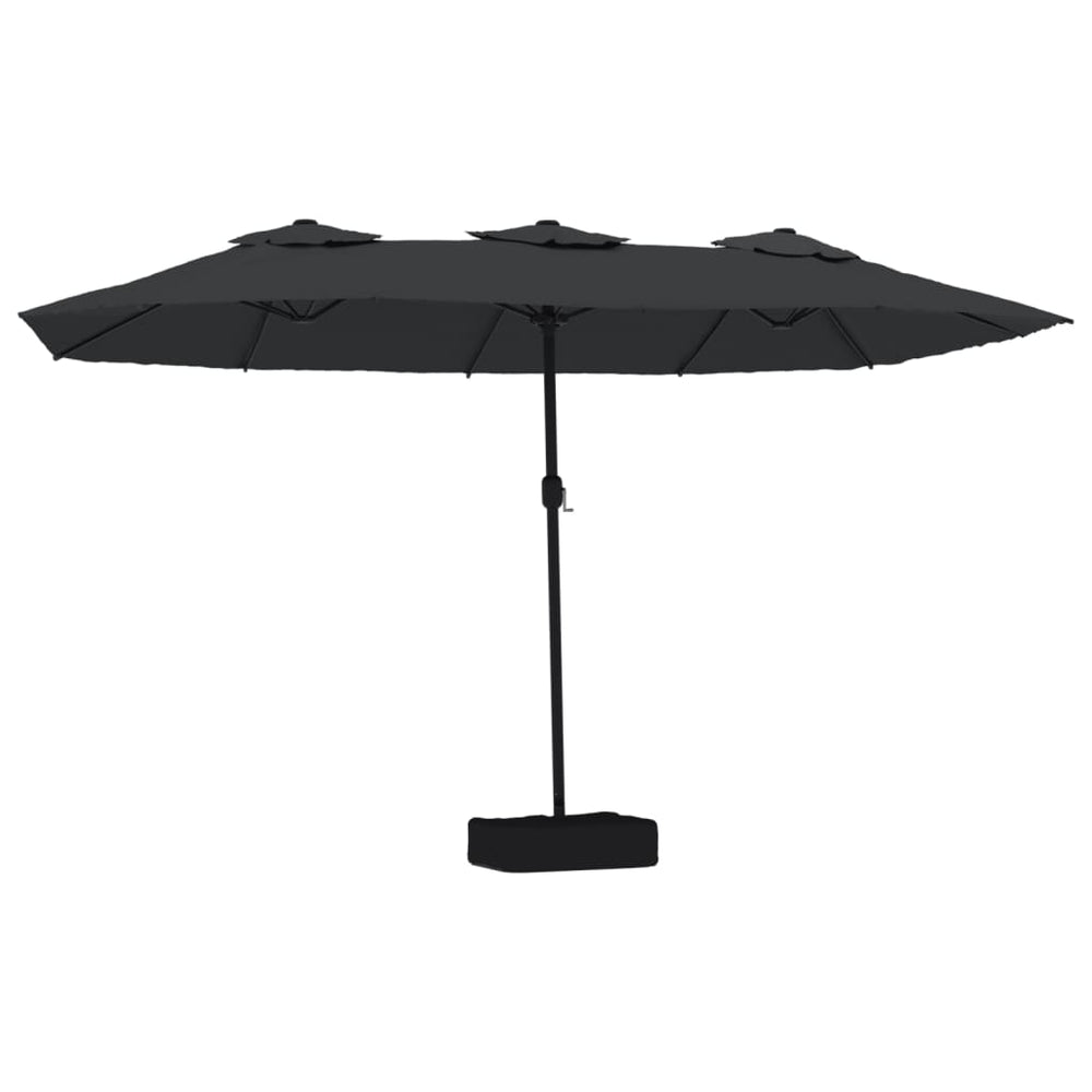 Doppel Sonnenschirm mit LED Schwarz 449x265 cm