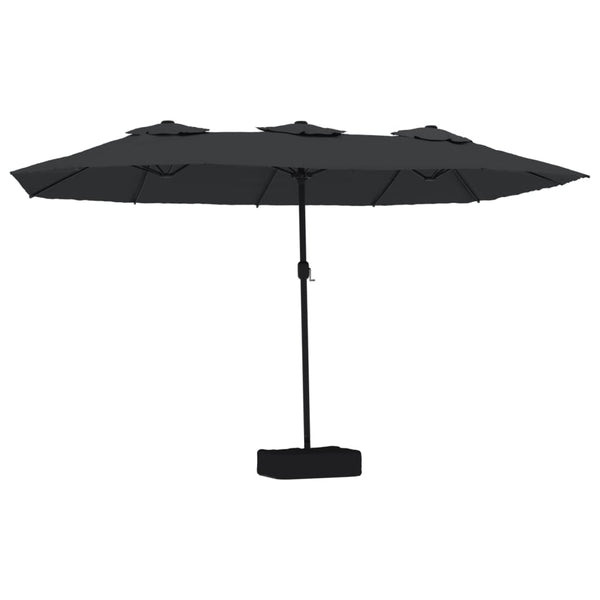 Doppel Sonnenschirm mit LED Schwarz 449x265 cm