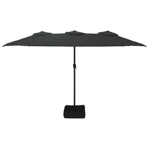 Doppel Sonnenschirm mit LED Schwarz 449x265 cm
