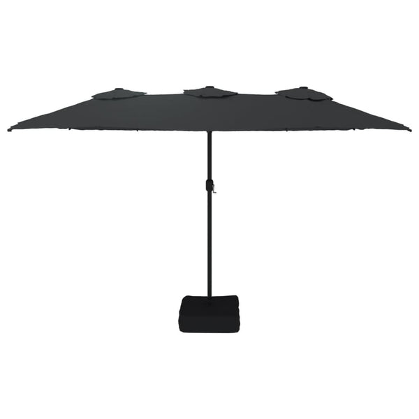 Doppel Sonnenschirm mit LED Schwarz 449x265 cm