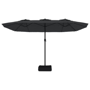 Doppel Sonnenschirm mit LED Schwarz 449x265 cm
