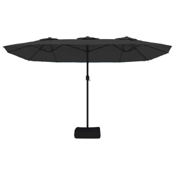 Doppel Sonnenschirm mit LED Schwarz 449x265 cm