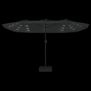 Doppel Sonnenschirm mit LED Schwarz 449x265 cm