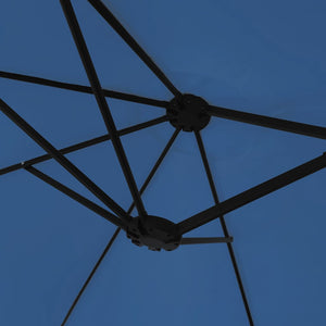Doppel-Sonnenschirm mit LED Azurblau 449cm