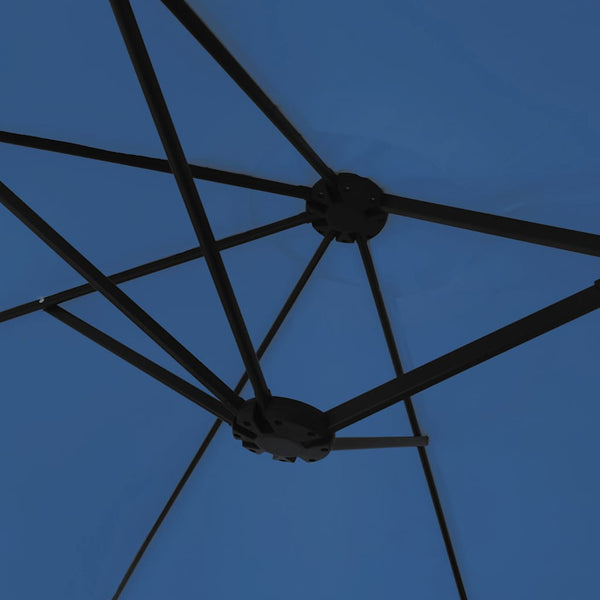 Doppel-Sonnenschirm mit LED Azurblau 449cm