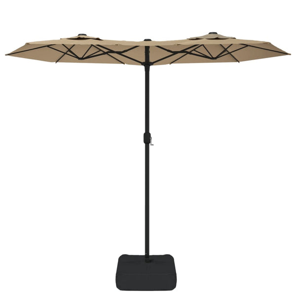 vidaXL Parasol double taupe 316x145 cm