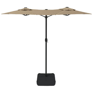 vidaXL Parasol double taupe 316x145 cm