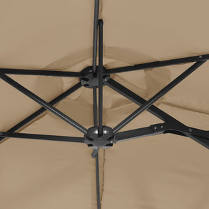 vidaXL Parasol double taupe 316x145 cm