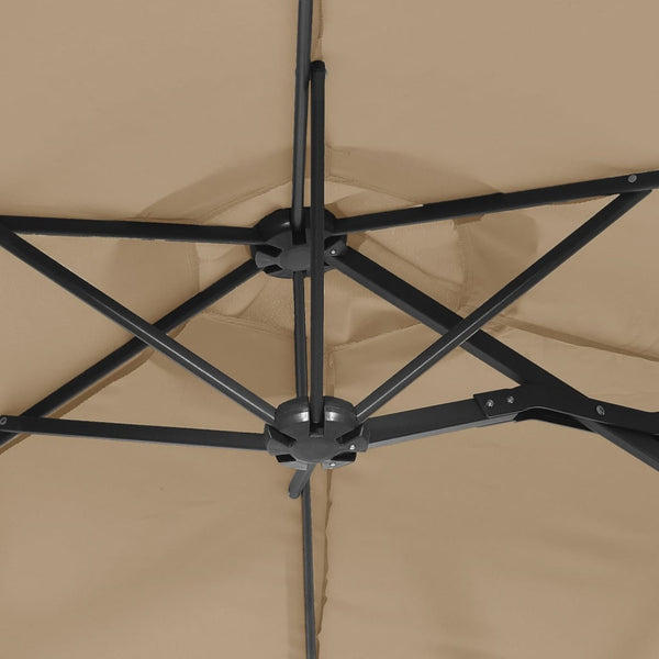 vidaXL Parasol double taupe 316x145 cm