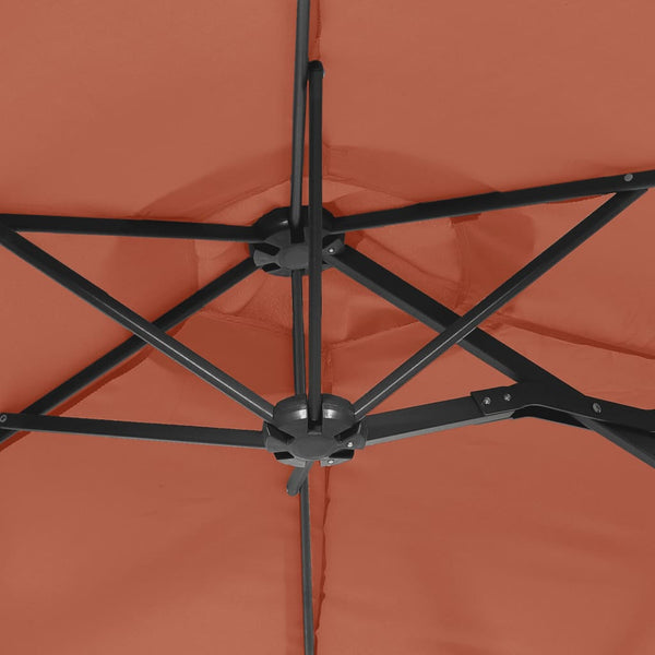 Doppel-Sonnenschirm Terrakotta 316x145 cm