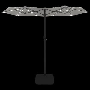 Doppel Sonnenschirm LED Sandweiß 316x145 cm