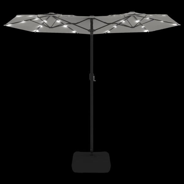 Doppel Sonnenschirm LED Sandweiß 316x145 cm