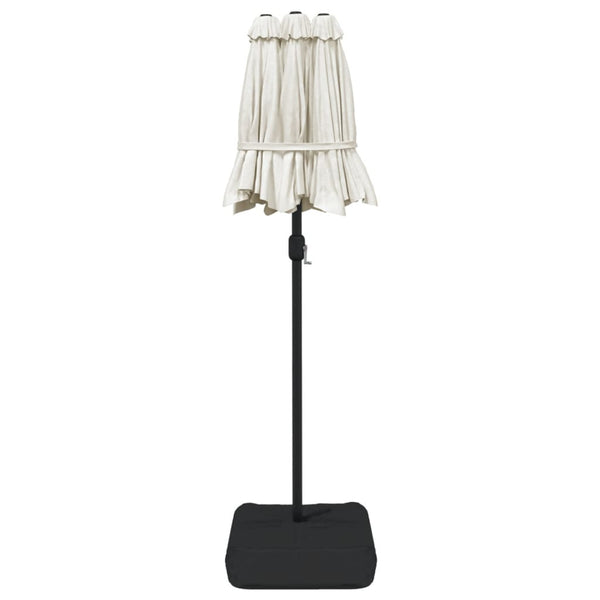 Doppel Sonnenschirm LED Sandweiß 316x145 cm