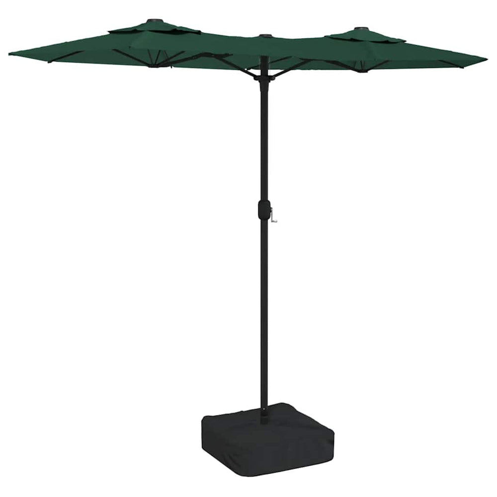 Doppel Sonnenschirm LED Grün 316x145 cm