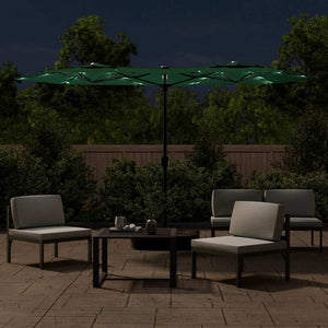 Doppel Sonnenschirm LED Grün 316x145 cm
