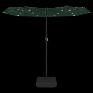 Doppel Sonnenschirm LED Grün 316x145 cm