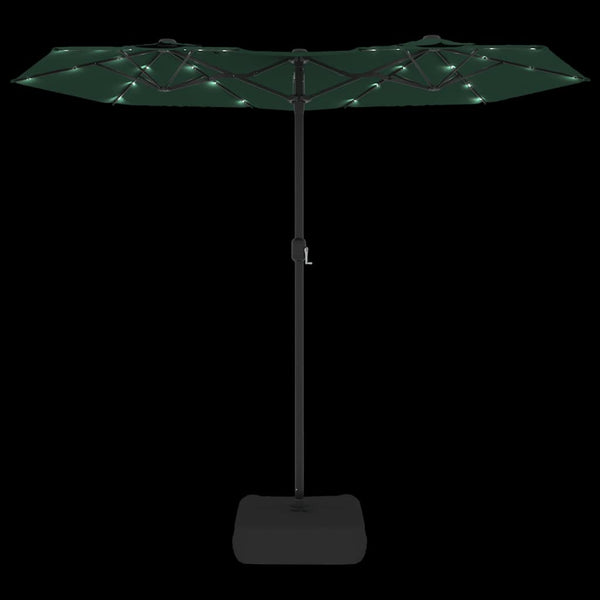 Doppel Sonnenschirm LED Grün 316x145 cm