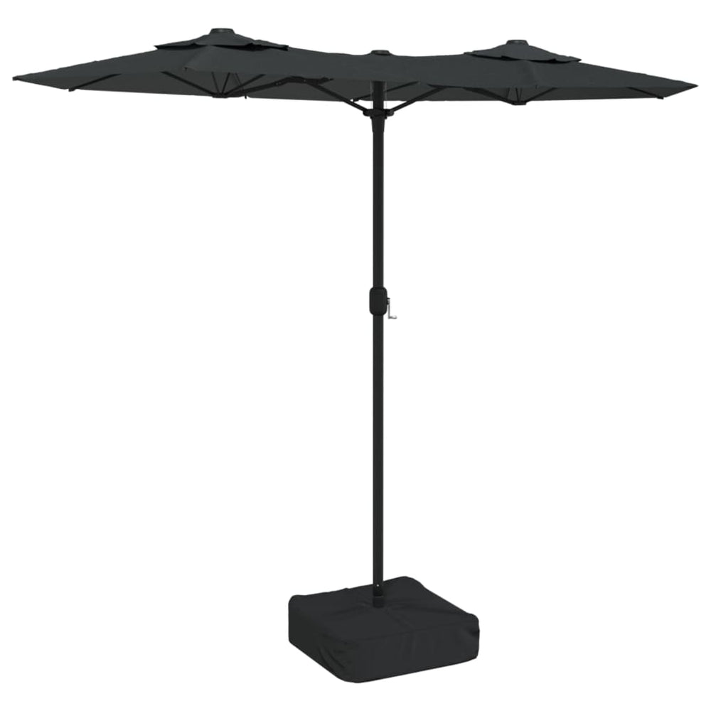 Doppel Sonnenschirm LED Anthrazit 316x145 cm